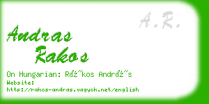 andras rakos business card